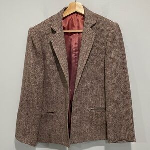 Vintage 1980s Kay Warner original wool blend open style blazer jacket size 8